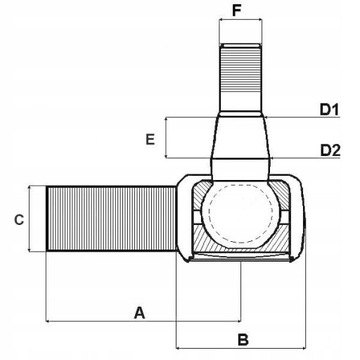 PRZEGUB KULOWY SIŁOWNIKA CASE 955 956 1055 1056 XL