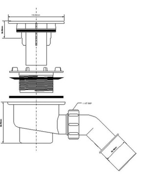 SYFON brodzikowy McALPINE 90mm ...s403