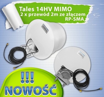 Всенаправленная антенна TALES MIMO 14 В 2,4 ГГц 2x 2 м RP-SMA