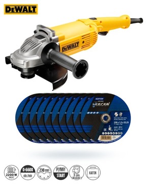 DWE492S Шлифмашина DEWALT 230мм 2200Вт + 10 шт NORTON