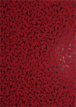 Papier ozdobny czerwony koronka czarna 18x25 5szt.