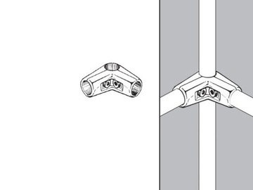 УГЛОВОЙ СОЕДИНИТЕЛЬ БЕЗ ПОЛКИ ХРОМИРОВАННАЯ ТРУБА FI 25 FI25 TRIS