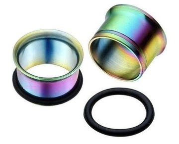 TUNELE PLUGI PLUG TUNEL RAINBOW Z O-RINGIEM 14 mm