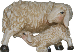 Owieczka z barankiem- 1,8cm wys. do figur 5-7cm
