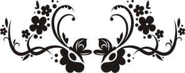 Naklejka na ścianę motyle kwiaty dekor Ornament 76