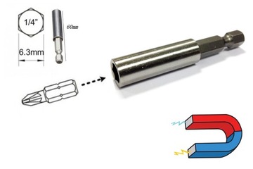 UCHWYT MAGNETYCZNY DO BITÓW KOŃCÓWEK 1/4 60MM