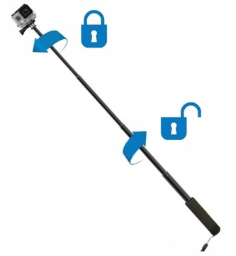 SOLIDNY długi MONOPOD kijek do Gopro 9 8 7 6 5 4 Eken XIAOMI 1 YI 4K LITE