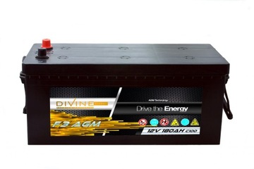 Akumulator DIVINE AGM F3 180Ah Zasilanie, jacht
