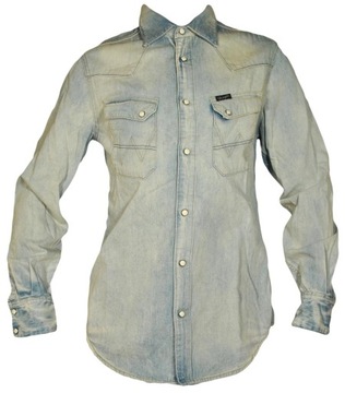 WRANGLER koszula męska JEANS slim DENIM SHIRT S 36