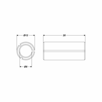 Редукция для фрез 12 х 8 х 28 мм