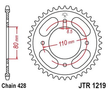 Комплект привода Honda CBF 125 Super Power Chain.