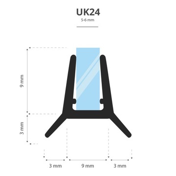 Уплотнитель для душевой кабины 200 см UK24-06