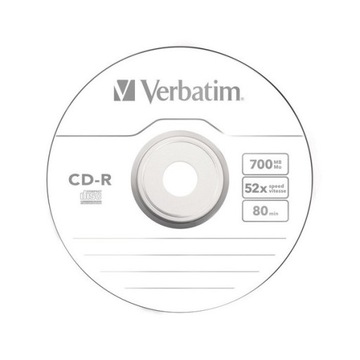 VERBATIM CD-R 700 МБ, 80 мин, тонкий футляр, 10 шт. в коробке!