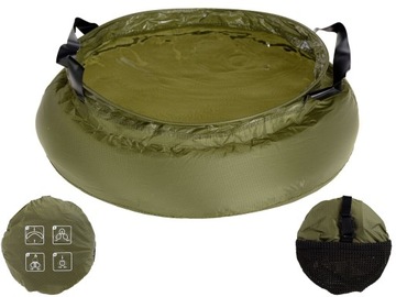 Składna MISKA 10L Polowa Polowa Turystyczna Wiadro Nylon RipStop - OLIVE