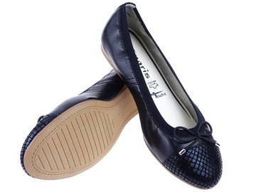 Tamaris buty balerinki 22129 czarne łuska 38