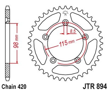 Комплект привода KTM SX65. Суперусиленная цепь.