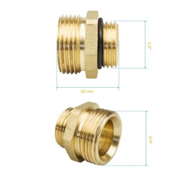 ЛАТУННЫЙ НИППЕЛЬ РАСПРЕДЕЛИТЕЛЬ 1/2x3/4 Редукционный соединитель удлинительной трубы Wo GE