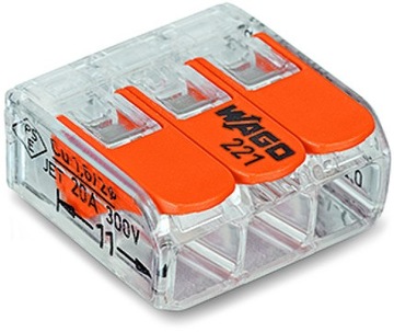 SZYBKOZŁĄCZKA WAGO 3x4 mm ZŁĄCZKA INSTALACYJNA 221-413 10 sztuk