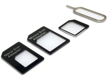 Adapter NANO MICRO SIM do Iphone Ipad HTC 4w1 +KEY