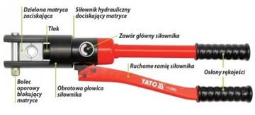 YATO PRASKA RĘCZNA HYDRAULICZNA ZACISKARKA KABLI LIN 10-120mm2 YT-22860