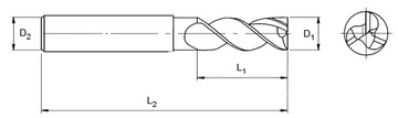 Фреза VHM ALUMINIUM Heavy Cut 6 мм x 30 мм x 100 ДЛИН.