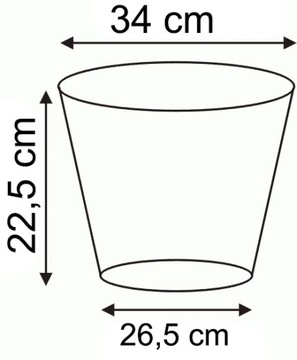 Круглый детский вазон, низкий, 34х22, 15л, 1 шт.