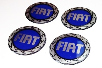 EMBLEMATY NAKLEJKI LOGO NA KOLPAKI FELGI FIAT 55mm