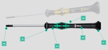 WERA ЭЛЕКТРИЧЕСКИЕ ТОЧНЫЕ ОТВЕРТКИ TORX 6 ШТ.