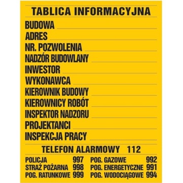 TABLICA INFORMACYJNA 90x70CM OSTRZEGAWCZA RÓŻNE 52