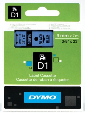 DYMO ETYKIETA TAŚMA D1 9mm Niebiesk S0720710 40916