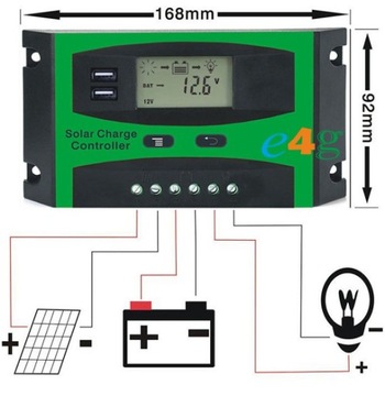 РЕГУЛЯТОР СОЛНЕЧНОЙ ЗАРЯДКИ 30А 12В 24В USB-панель