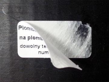 PLOMBY GWARANCYJNE STICKERY 60x20 Folia RZW 500szt TWÓJ NADRUK !