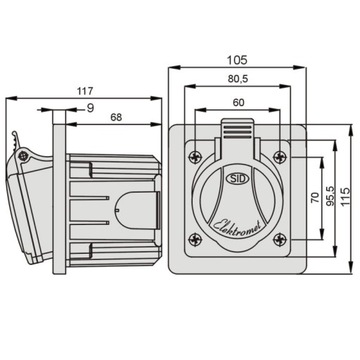 ЭЛЕКТРОМЕТ РОЗЕТКА СКРЫТОГО МОНТАЖА IP44 32А 5П 400В