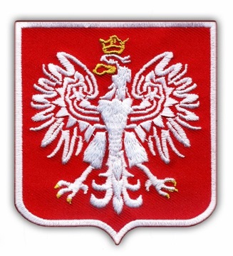 Naszywka - Godło Polski, orzeł w koronie -HAFT-