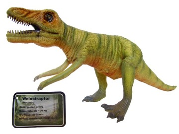 DINOZAUR WELOCIRAPTOR MALOWANY GUMOWY FIGURKA DINO