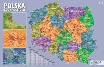 POLSKA KODOWA PODKŁADKA NA BIURKO KODY POCZTOWE