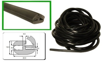 Uszczelka do szyb z klinem TB1/0304 20mb T-25