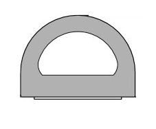 Uszczelka guma samoprzylepna D ramy drzwi 21x15mm