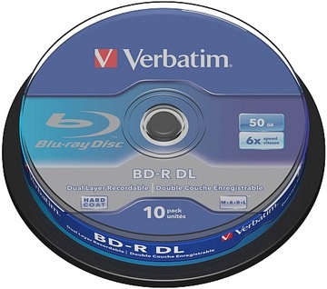 PŁYTY VERBATIM BLU-RAY BD-R DL 50GB x6 10 SZT