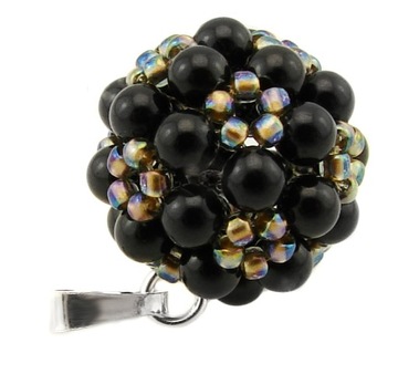 ARSYLION zawieszka z perłą Swarovski Mystic Black