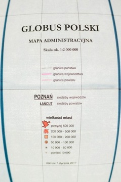 Светящийся глобус Польша Административный и физический, подходящего размера, НИЦЦА