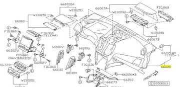 DESKA ROZDĚLOVAČE KOKPIT SUBARU IMPREZA XV 2017-