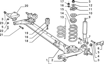 Fiat OE 5947887 Подушка задней балки