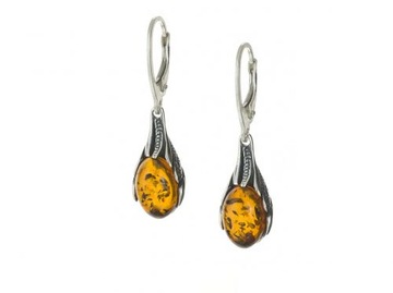Kolczyki AMBER 8248 z Koniakowym Bursztynem