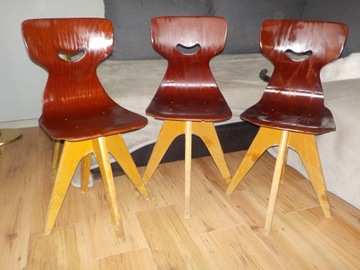 Krzesło,krzesła,Schulmobel 1957r.Adam Stegner,loft