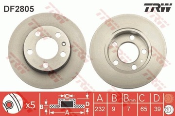 Задние колодки TRW — SKODA FABIA I, II, III