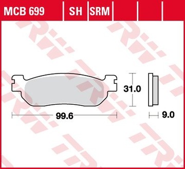 КОЛОДКИ TRW YAMAHA YZF-R6 99-02 ЗАДНИЕ