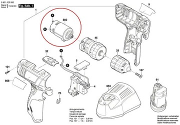 ДВИГАТЕЛЬ BOSCH ДЛЯ GSR1080-2-LI НОМЕР ДЕТАЛИ. 2609199724