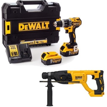 DEWALT ZESTAW WKRĘTARKA DCD796 MŁOTEK DCH133 2X5Ah