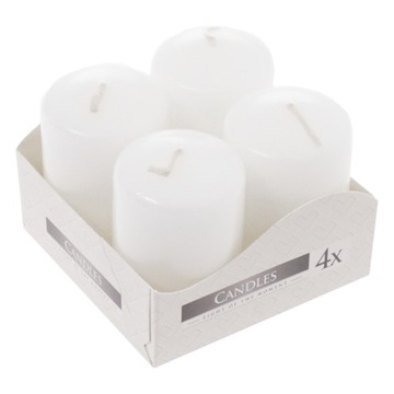 Свеча BISPOL votive цилиндр Белая 40/60 4 шт.